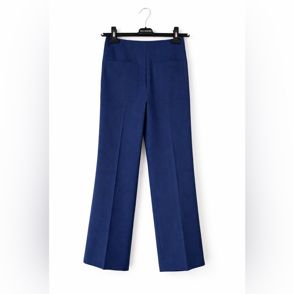 Acne Studios Dark Navy High-Waisted Wide Leg Flared Pants Size 32